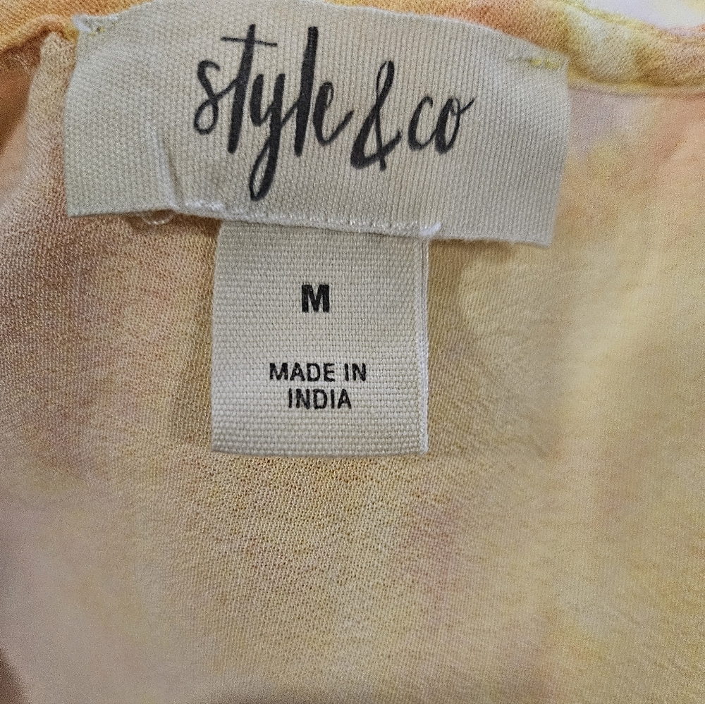 Style & Co Yellow and Pink Tie-Dye Maxi Dress Size M - Picture 9 of 11